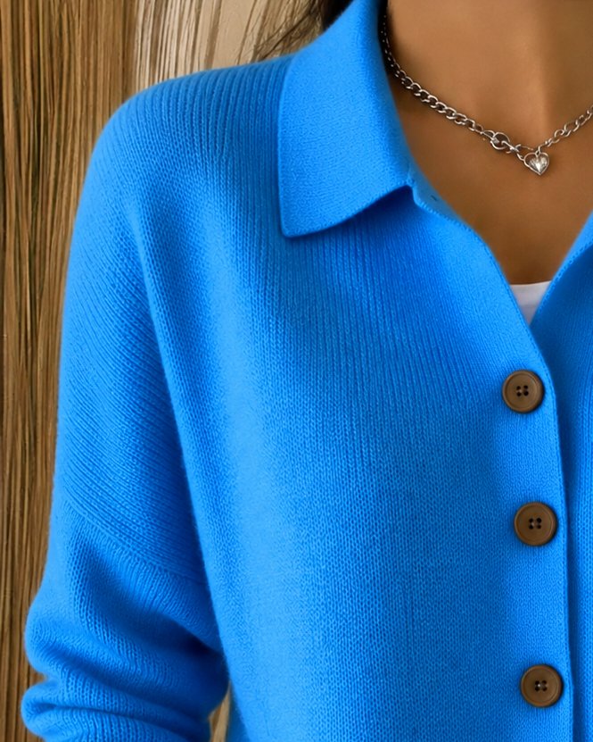 Kimberly | Elegant Collared Button-Up Cardigan - Picela