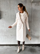 Kimberly | Elegant Double-Breasted Longline Coat - Picela