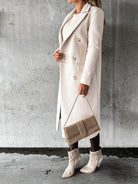 Kimberly | Elegant Double-Breasted Longline Coat - Picela