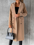 Kimberly | Elegant Double-Breasted Longline Coat - Picela