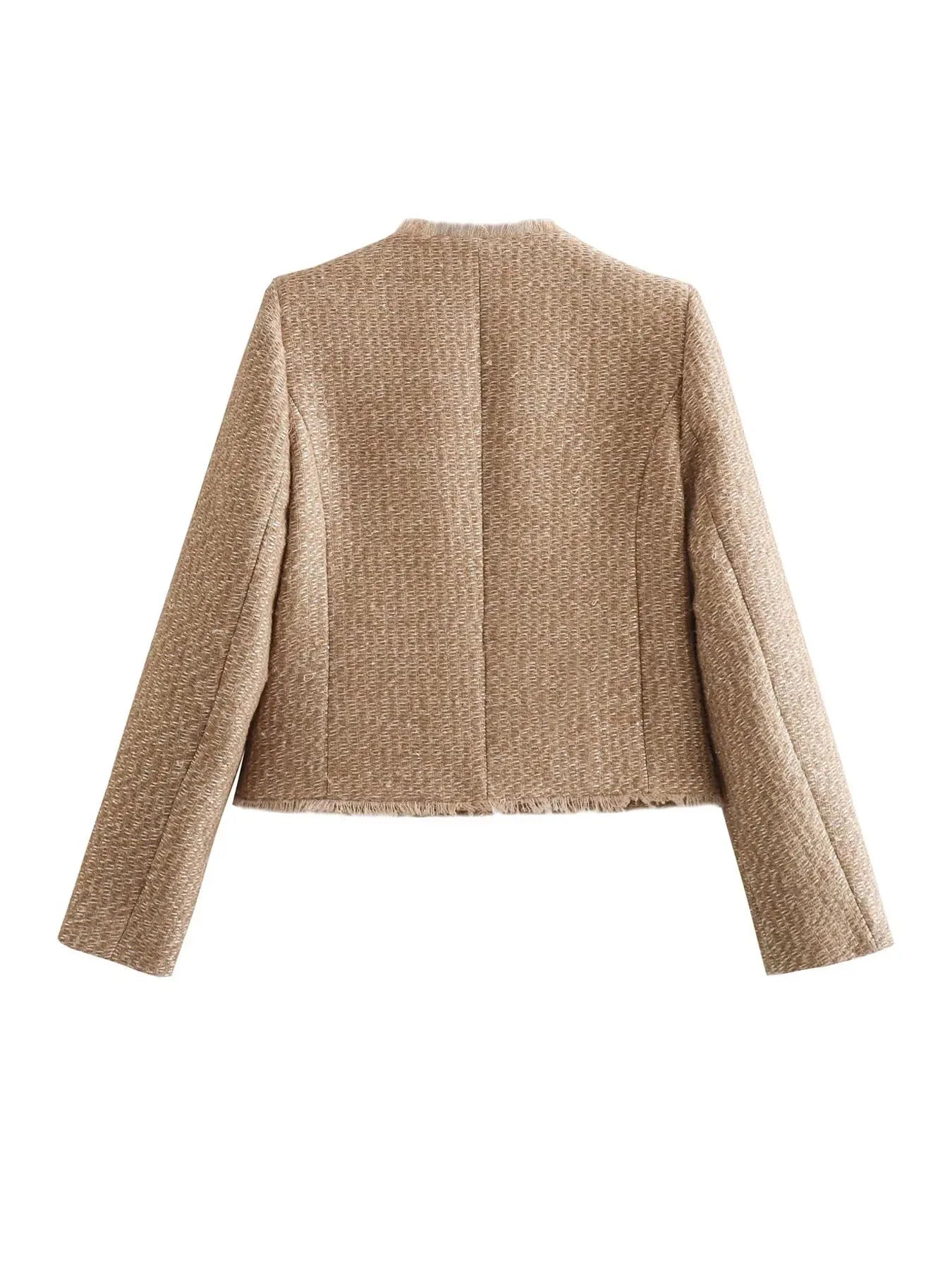Kimberly | Elegant Tweed Cropped Jacket - Picela