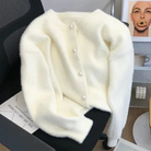 Laura | Cozy Fuzzy Pearl-Button Cardigan - Picela