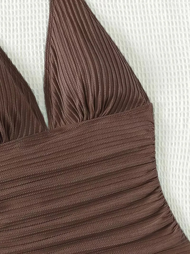 Laura | Flattering Ruched Halter Swimsuit - Picela