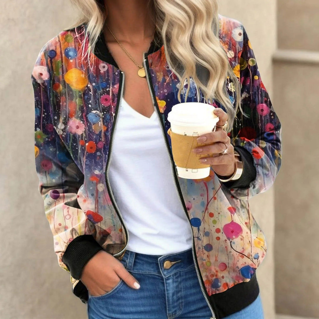 Laura | Stylish Floral Bomber Jacket - Picela