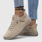 Lauren | Comfortable Suede Lace-Up Sneakers - Picela