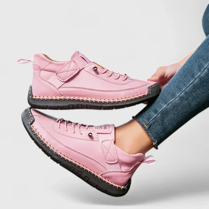 Lauren | Comfortable Suede Lace-Up Sneakers - Picela