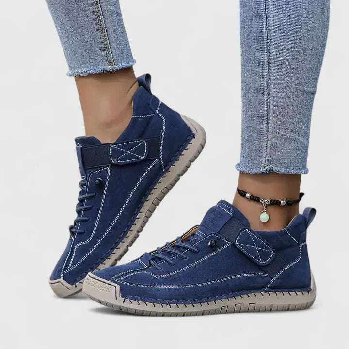 Lauren | Comfortable Suede Lace-Up Sneakers - Picela