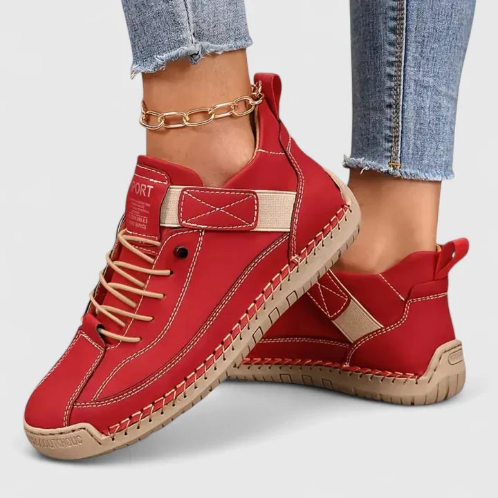Lauren | Comfortable Suede Lace-Up Sneakers - Picela