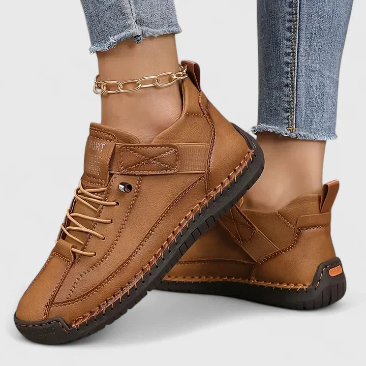Lauren | Comfortable Suede Lace-Up Sneakers - Picela