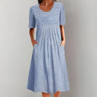 Lauren | Elegant Cotton Midi Dress - Picela