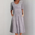 Lauren | Elegant Cotton Midi Dress - Picela
