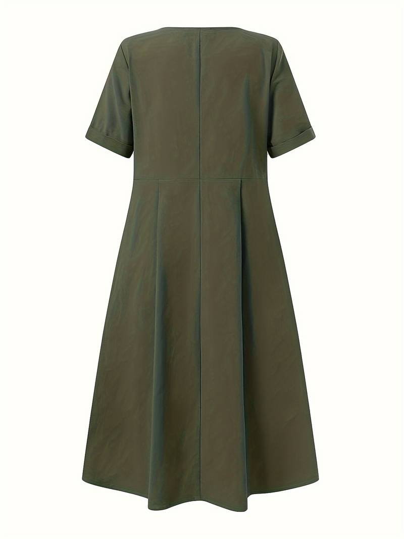 Lauren | Elegant Linen Midi Dress - Picela