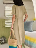 Lauren | Elegant Linen Midi Dress - Picela