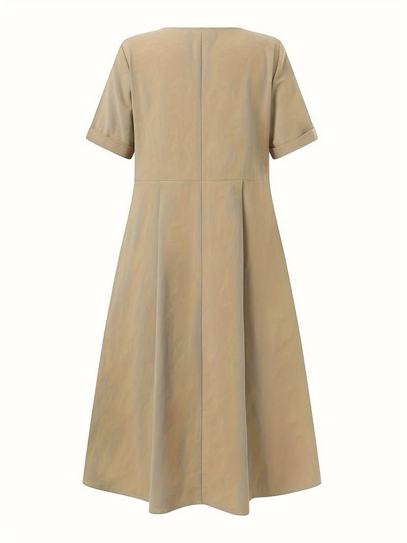 Lauren | Elegant Linen Midi Dress - Picela