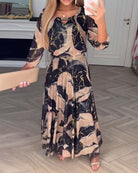 Lauren | Elegant Marble Maxi Dress - Picela