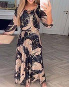 Lauren | Elegant Marble Maxi Dress - Picela