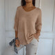 Relaxed Knit V-Neck Top for Women