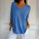 Relaxed Knit V-Neck Top for Women