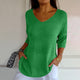 Relaxed Knit V-Neck Top for Women