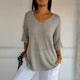 Relaxed Knit V-Neck Top for Women