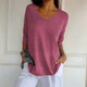 Relaxed Knit V-Neck Top for Women
