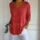Relaxed Knit V-Neck Top for Women