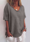 Lauren | Effortless Cotton V-Neck Blouse