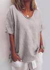 Lauren | Effortless Cotton V-Neck Blouse