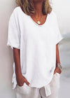 Lauren | Effortless Cotton V-Neck Blouse