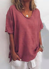 Lauren | Effortless Cotton V-Neck Blouse
