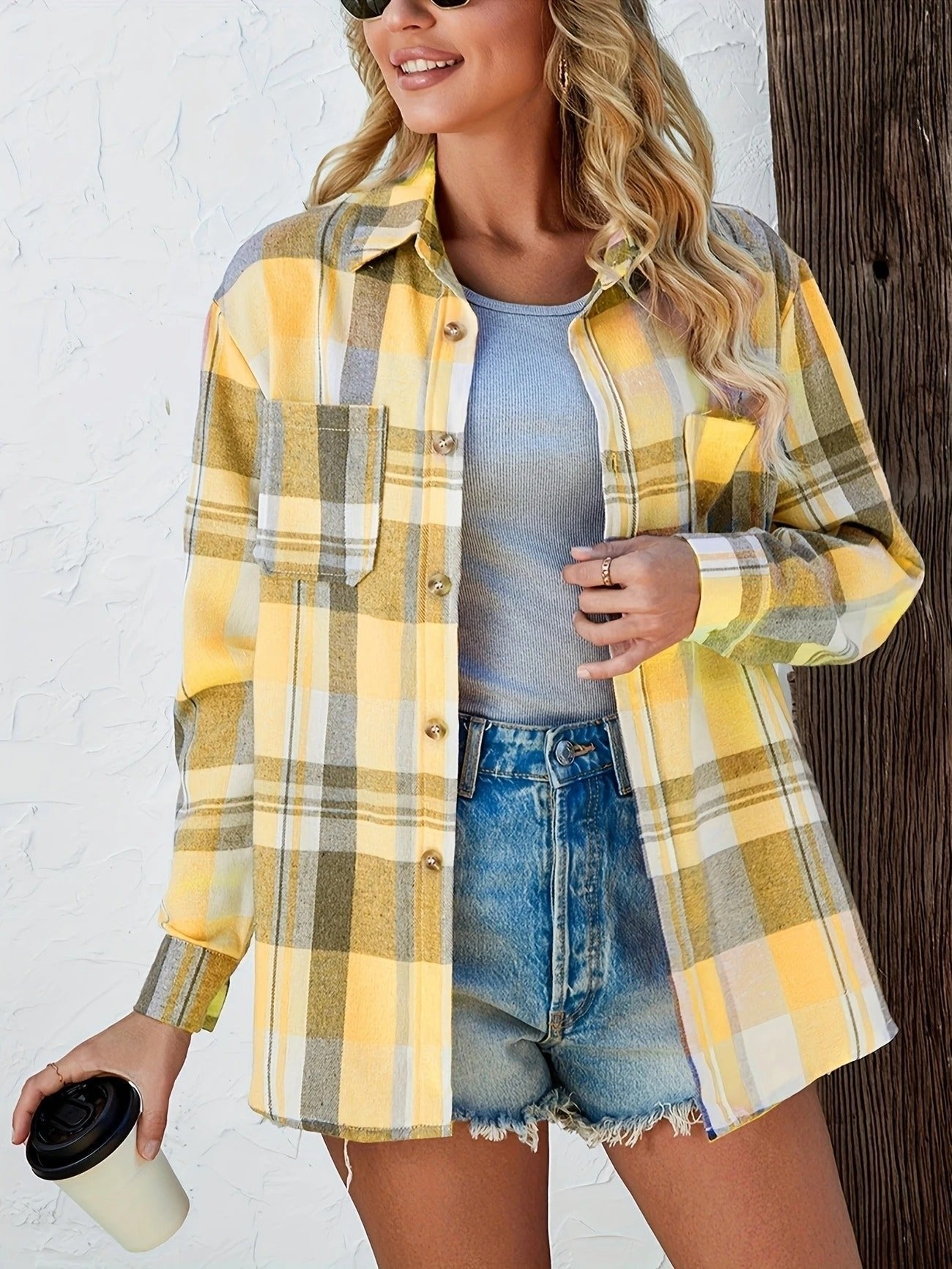Megan | Effortless Plaid Flannel Top - Picela