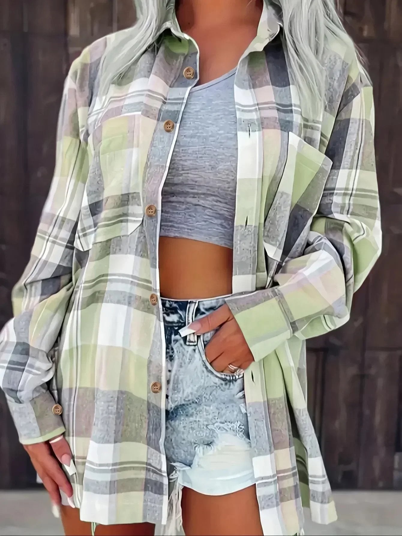 Megan | Effortless Plaid Flannel Top - Picela