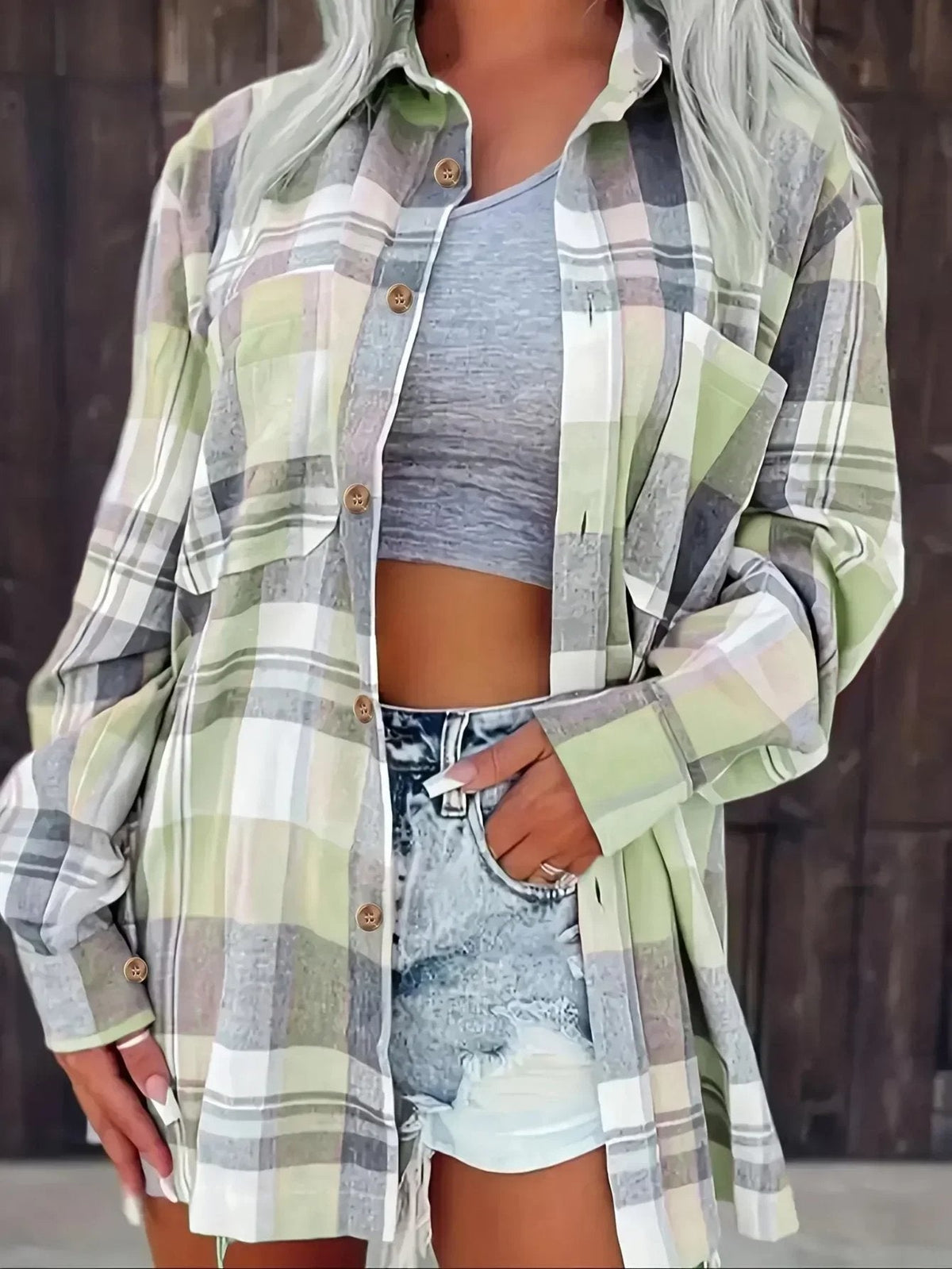 Megan | Effortless Plaid Flannel Top - Picela