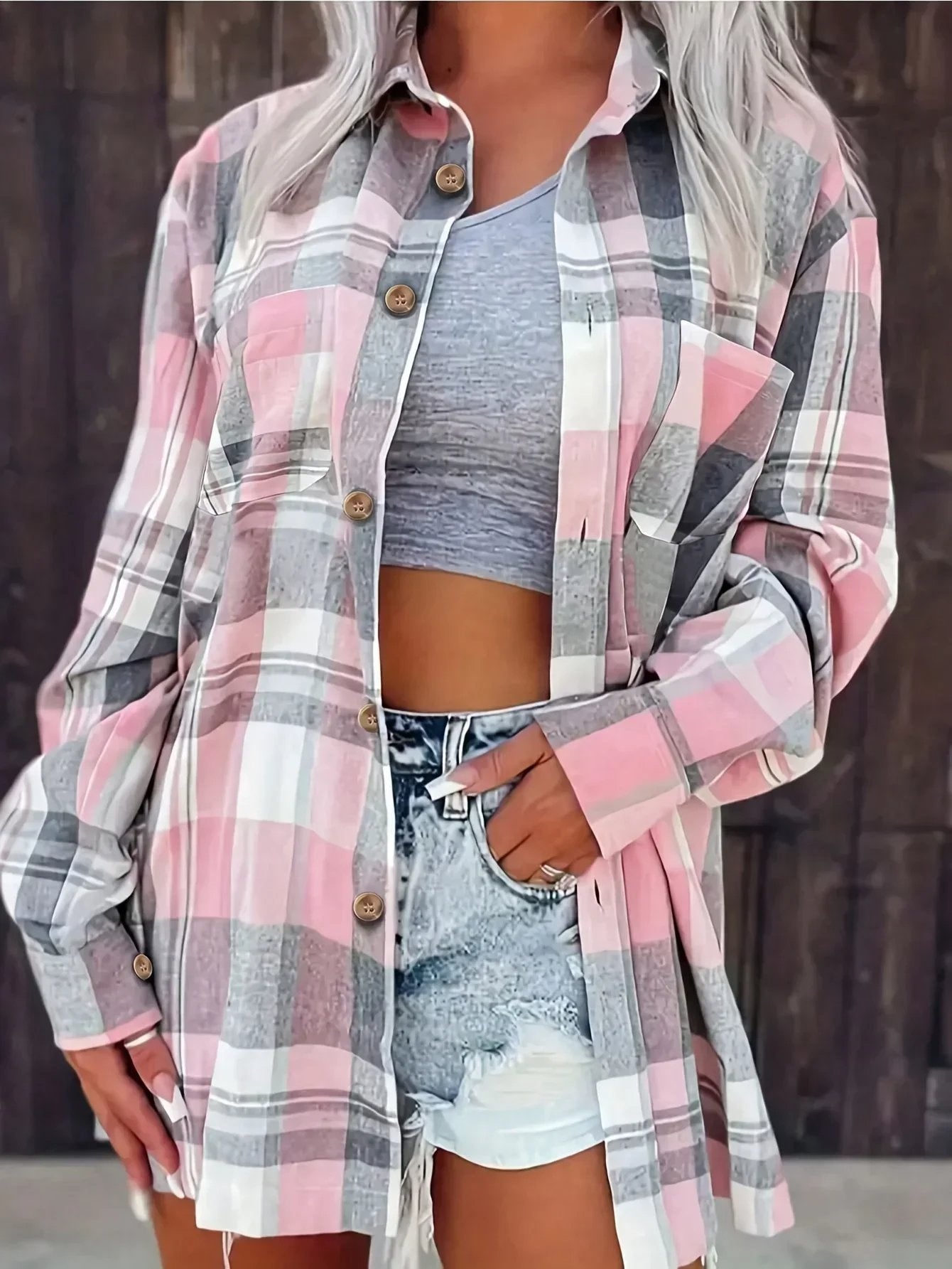 Megan | Effortless Plaid Flannel Top - Picela