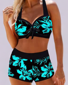 Megan | Elegant Floral Boyshort Bikini - Picela