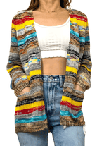 Megan | Elegant Striped Multicolor Cardigan - Picela