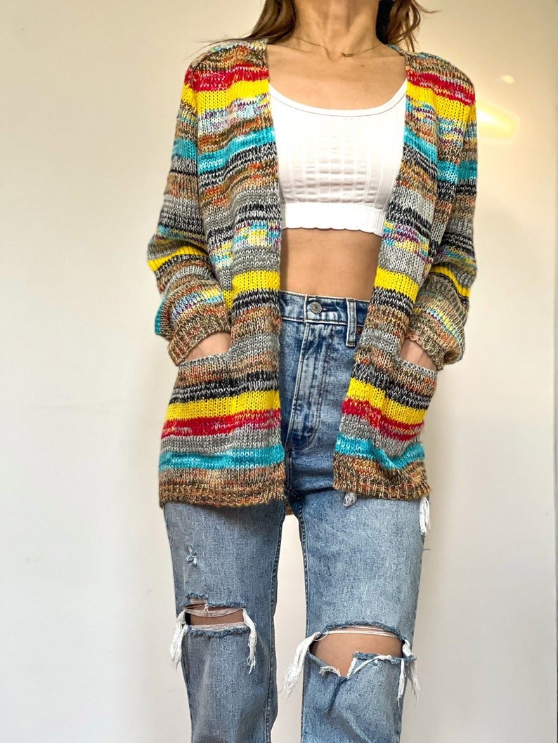 Megan | Elegant Striped Multicolor Cardigan - Picela