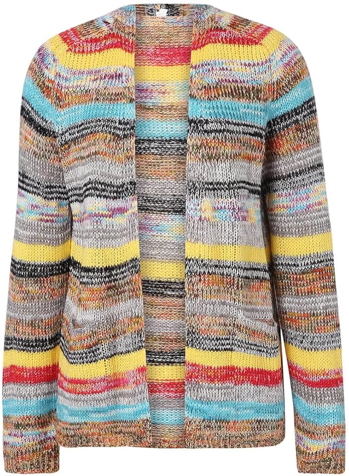 Megan | Elegant Striped Multicolor Cardigan - Picela