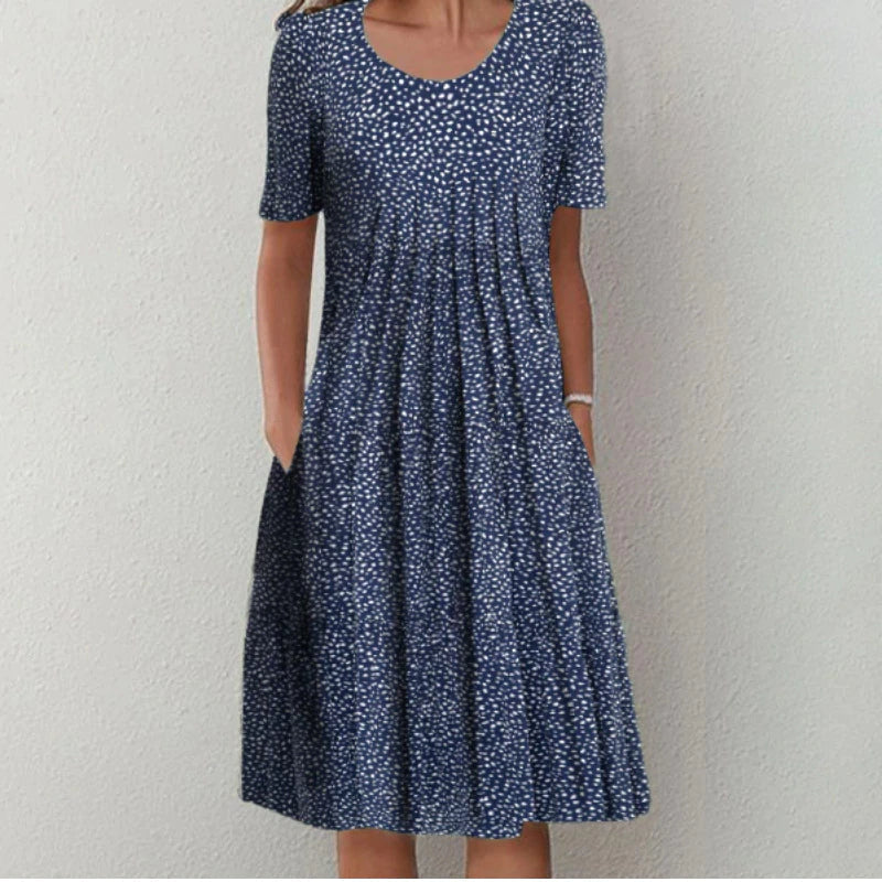 Megan | Feminine Floral Pleated Dress - Picela