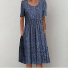 Megan | Feminine Floral Pleated Dress - Picela
