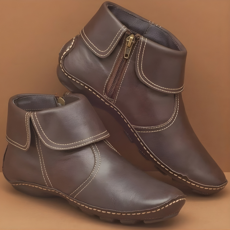 Melissa | Comfortable Leather Stitched Boots - Picela