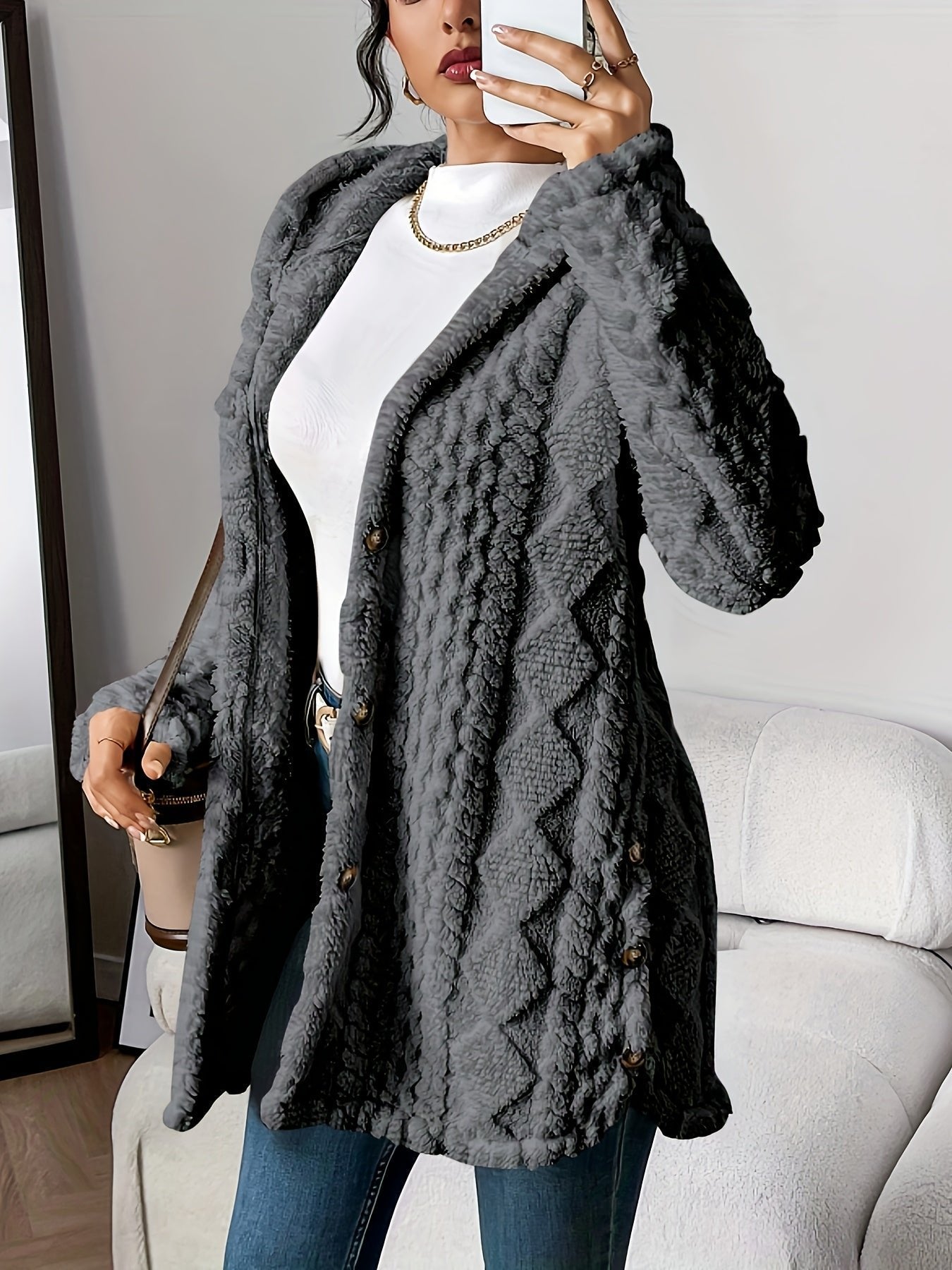 Melissa | Cozy Textured Longline Cardigan - Picela