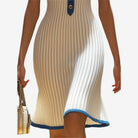 Melissa | Elegant Contrast-Trim Midi Dress - Picela