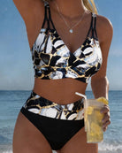 Melissa | Elegant Marble High-Waist Bikini - Picela
