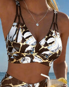 Melissa | Elegant Marble High-Waist Bikini - Picela