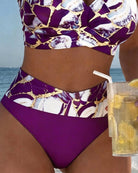 Melissa | Elegant Marble High-Waist Bikini - Picela