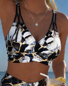 Melissa | Elegant Marble High-Waist Bikini - Picela