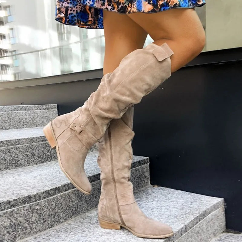 Melissa | Elegant Suede Slouchy Boots - Picela