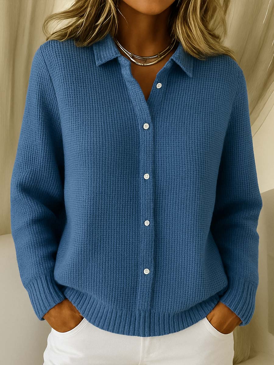 Melissa | Elegant Waffle-Knit Button-Up Cardigan - Picela
