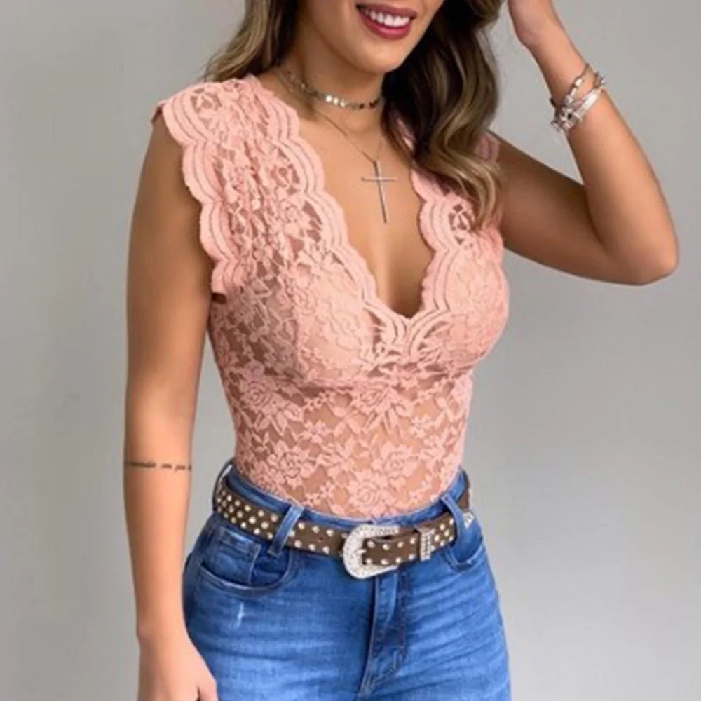Melissa | Feminine Floral Lace Blouse - Picela